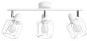 Bodové svietidlo Beluci, 3x biele drôtené tienidlo, (možnosť polohovania)