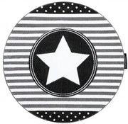 Koberec PETIT STAR HVIEZDA kruh sivý