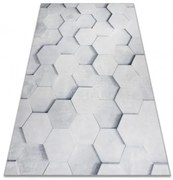 Koberec protišmykový ANDRE 1180 Plást medu, kocka 3D - sivý