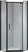 BPS-koupelny Päťuholníkový sprchový kút KZ91B BL 90x90 čierna/transparent - bez vaničky