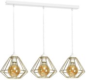 Závesné svietidlo Lupo, 3x zlaté drôtené tienidlo, w