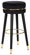 Čierna/v zlatej farbe čalúnená barová stolička (výška sedadla 74 cm) Paris – Mauro Ferretti