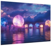 Obraz - Planéty na vode (70x50 cm)