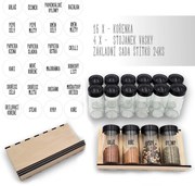 Orion Súprava 16 ks koreničiek BLACK 80 ml + 4 ks organizér na koreničky VASKY + súprava 24 ks štítkov