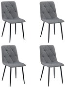 Set štyroch jedálenských stoličiek LIBRA tmavosivé / čierne nohy (4 ks)