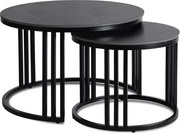 Konferenčný stolík JERRY, čierny mramor / čierna