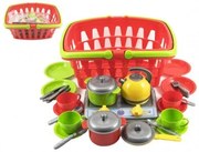Teddies Nákupní košík a sada nádobí s vařičem