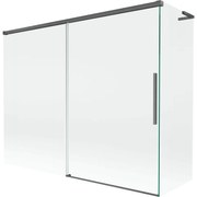 Mexen Rox, L 2-krídlová posuvná vaňová zástena 190 + 80 x 150 cm, 8mm číre sklo, brúsený grafit profil, 8C9L-190-080-66-00