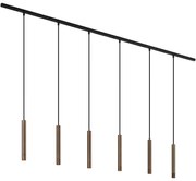 Moderný koľajnicový systém s 6 závesnými svetlami bronzový 1-fázový - Slimline Keno