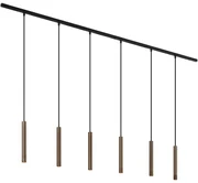 Moderný koľajnicový systém s 6 závesnými svetlami bronzový 1-fázový - Slimline Keno