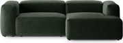 Zelená rohová pohovka (pravý roh/s leňoškou) Bergamo – Cosmopolitan Design