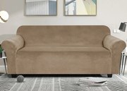 Elastický plyšový poťah na dvojmiestnu pohovku BestBerg / sand