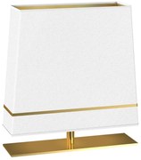 Stolná lampa Volans, 1x biele/zlaté textilné tienidlo, g