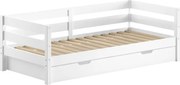 Biela detská posteľ z borovicového dreva s výsuvným lôžkom s roštom 90x200 cm Margrit – Vipack