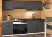 Kuchynská linka Belini 180 cm šedý mat s pracovnou doskou Superuniqa2  TOR SUPERUNIQA2/3/WT/SR/0/B1