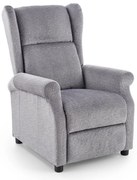 Polohovacia TV kreslo ušiak AGUSTIN — šedá látka