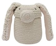 Krémový látkový detský kôš na hračky ø 15x15 cm Mini Rita the Rabbit – Lorena Canals