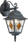 Vintage vonkajšia nástenná lampa čierna s antickou zelenou IP44 - Antigua Down