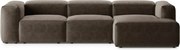 Hnedá rohová pohovka (pravý roh/s leňoškou) Bergamo – Cosmopolitan Design
