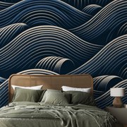 Fototapeta - Tmavé geometrické vlny (147x102 cm)