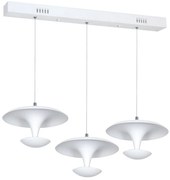 Závesné svietidlo Costa, 3x biele kovové tienidlo, w