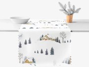 Goldea vianočný behúň na stôl teflónový - zimná krajina 20x120 cm