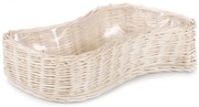 Kôš aranžovací prútený bielený loďka Rozmaring IV.š. 44 x hl. 22 x v. 10(cm)