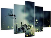 Obraz - Vážka za trblietavej noci (150x105 cm)