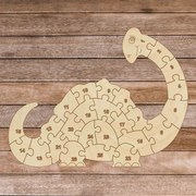 Detské drevené puzzle - Dinosaurus a čísla 26 dielikov | SENTOP H023