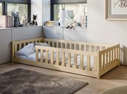 Detská Montessori posteľ z masívu borovice BETTY - 200x90 cm - PRÍRODNÁ