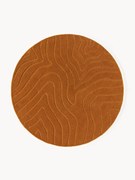 Okrúhly ručne tuftovaný vlnený koberec Aaron