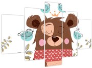 Obraz - Medvedík s vtáčikmi (150x105 cm)