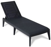 Plastové záhradné lehátko NUMANA, grafitové