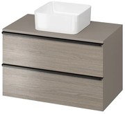 Cersanit - VIRGO závesná skrinka pod umývadlo s doskou 80cm, šedá-čierna, S522-031