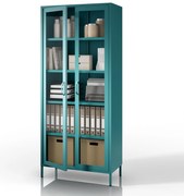 Vitrína ANGELO, 800 x 1850 x 450 mm, Modern: morská modrá