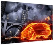 Obraz plamenného autá (90x60 cm)