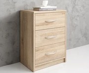 Nočný stolík s 3 zásuvkami Pepe, dub sonoma%