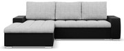 Rohová rozkladacia sedačka AURORA ľavá sivá / čierna