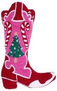 Dekoračný vankúš s vianočným motívom z materiálu buklé 48x35 cm Santa's Howdy Christmas Boot – Catherine Lansfield