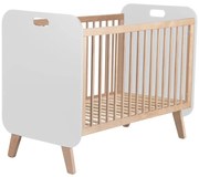 Biela/prírodná postieľka v dekore borovice 60x120 cm Paris - Marckeric