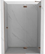 Mexen Lunar, pravé otočné sprchové dvere 130 cm, 8mm číre sklo, ružové zlato profil, 834-130-000-60-00-P