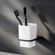 Sklenený pohár na zubné kefky AM.PM Inspire 2.0 AIB34322 nástenný, čierny