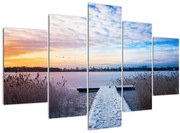 Obraz - Zamrznuté jazero, Ełk, Mazury, Poľsko (150x105 cm)