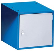 Závesná dielenská skrinka na náradie k pracovným stolom GD, zámok, 470 x 592 x 510 mm, modrá