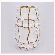 Keramická váza 25x14,5 cm zlatá/biela