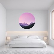 PIPPER. Textilná kruhová nálepka na stenu "Fialové hory" Veľkosť: 100 cm