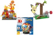 Mattel Mega Skladačka Pokémon, 2 kusy + 3D Puzzle guľa Pokémon, 73 dielikov  (800011099)