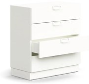 Zásuvkový kontajner QBUS, so soklom, 868x800x400 mm, biela