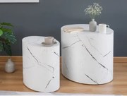 Súprava oválnych stolíkov Alvo, imitácia biely mramor, 2 ks%