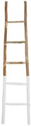 Drevený bielo-prírodné vešiak na uteráky rebrík Sten - 42 * 4 * 180 cm